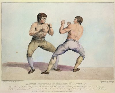 Boxkampf zwischen Daniel Mendoza und Richard Humphreys, 29. September 1790 von Charles Reuben Ryley