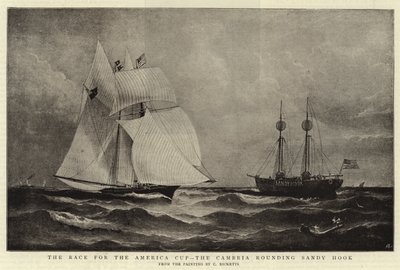 Das Rennen um den America Cup, die Cambria umrundet Sandy Hook von Charles Ricketts