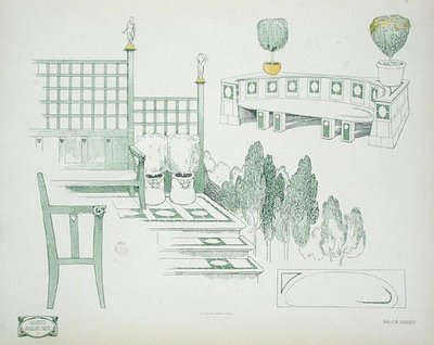 Details von Sitzen und Terrassen, aus den frühen 1900er Jahren, aus 