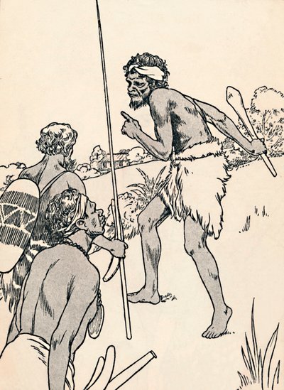 Aborigines nähern sich einer Siedlerfarm, 1912 von Charles Robinson