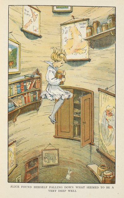 Alice fand sich in einen sehr tiefen Brunnen fallen. von Charles Robinson