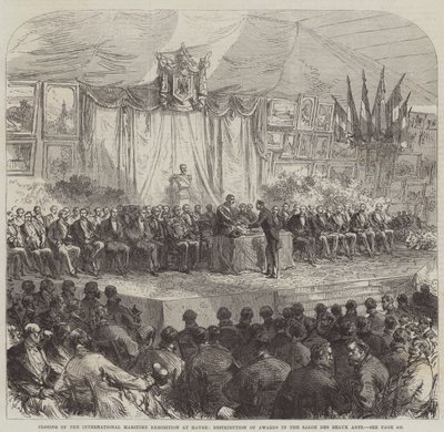 Schließung der Internationalen Maritimen Ausstellung in Havre, Verleihung der Auszeichnungen im Salon des Beaux Arts von Sir John Charles Robinson
