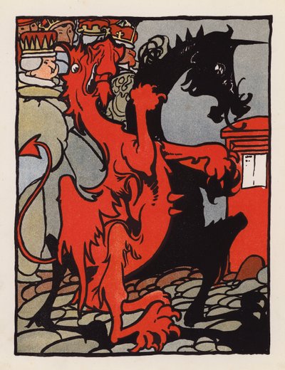Unsinn: Heraldische Figur, die mit Königen die Strandstraße hinuntergeht von Charles Robinson