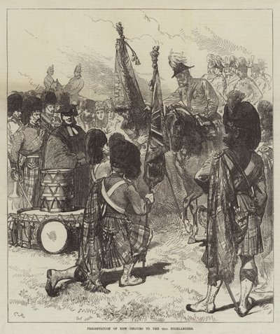Präsentation neuer Farben an die 42. Highlanders von Sir John Charles Robinson