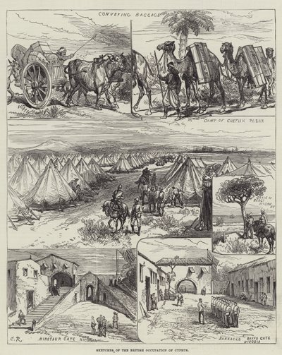 Skizzen der britischen Besetzung von Zypern von Sir John Charles Robinson