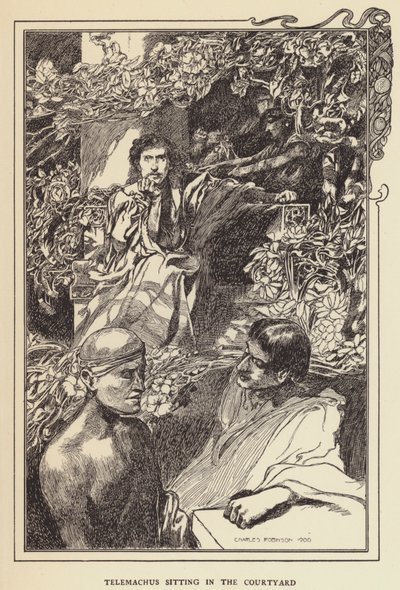 Telemachus sitzt im Hof von Sir John Charles Robinson