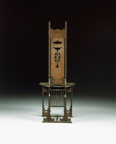 Ein Seitenstuhl mit durchbrochenem Design, ca. 1899 von Charles Rohlfs