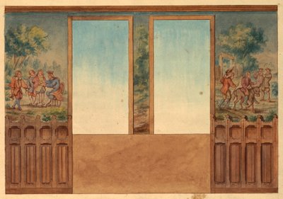 Entwurf für einen Teil der Treppe, Château-sur-Mer, Newport, Rhode Island von Charles Salagnad, French