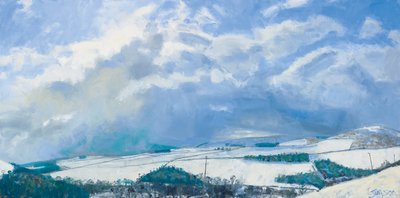 Wolken sammeln sich über den Hügeln, 2016 von Charles Simpson