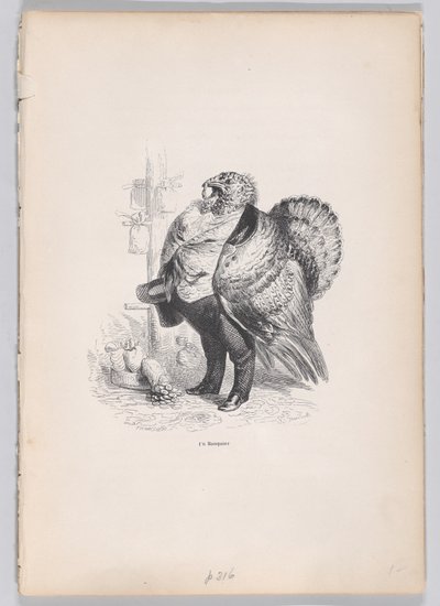 Ein Banker aus Szenen aus dem privaten und öffentlichen Leben der Tiere, ca. 1837-47 von Charles Tamisier