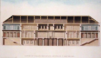 Querschnitt des Palais des Etats Generaux, Brüssel, aus 