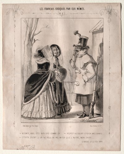 Les Français croqués par eux-mêmes: Vicomte, vous êtes bien laid comme ça!..., 1840 von Charles Vernier