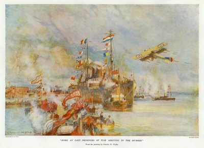 Endlich zu Hause - Kriegsgefangene kommen im Humber an von Charles William Wyllie