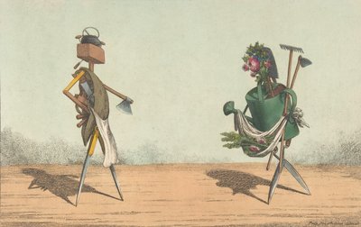 Belebte Werkzeuge, Pl. 1, gewidmet den Zimmerleuten und Gärtnern Großbritanniens von Charles Williams