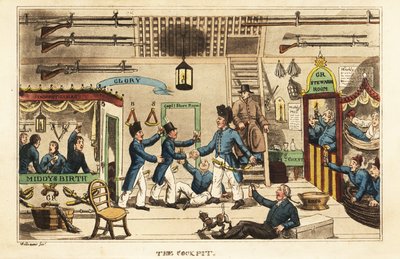 Johnny Newcome trinkt Grog im Cockpit mit anderen Midshipmen von Charles Williams