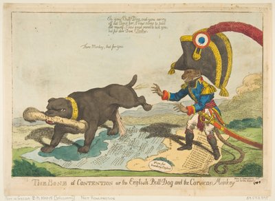 Der Zankapfel oder der englische Bulldogge und der korsische Affe, 14. Juni 1803 von Charles Williams