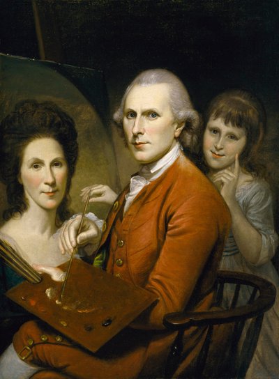 Selbstporträt mit Angelica Peale und Porträt von Rachel, ca. 1782-88 von Charles Willson Peale