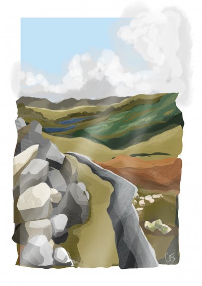 Gewundener Bergpfad von Charlotte Trudgett