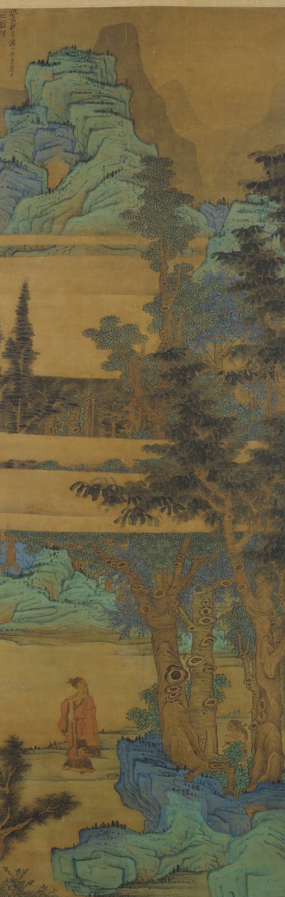 Landschaft im Blau-Grün-Stil, datiert 1633 von Chen Hongshou