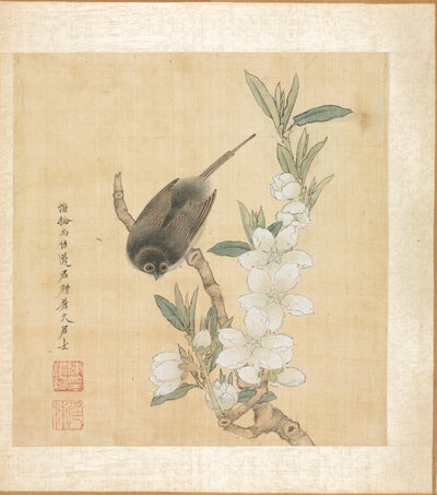 Ein Vogel und Pfirsichblütenzweig von Chen Hongshou