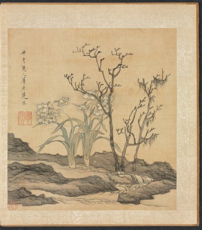 Gemälde nach alten Meistern: Narziss und kahle Bäume, 1598-1652 von Chen Hongshou