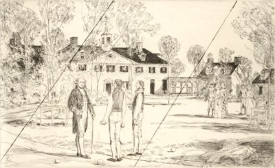 Washington in Mount Vernon (stornierte Platte aus dem Portfolio "The Bicentennial Pageant of George Washington") von Childe Hassam