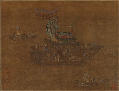 Eine königliche Barke auf See, Ming- oder Qing-Dynastie von Chinese School