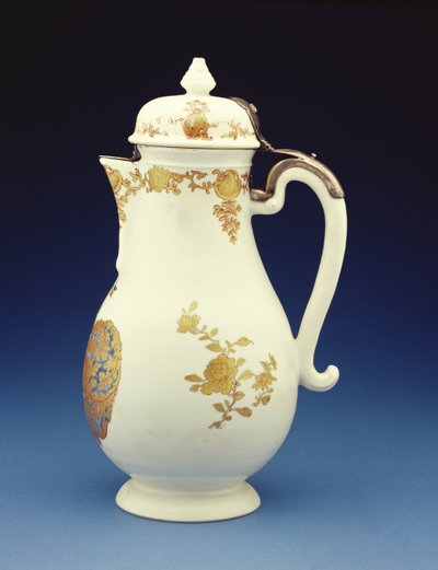 Kaffeekanne in Meissener Form, überwiegend in Gold mit den Wappen von Gustav Gabriel Loodh dekoriert, Qianlong-Periode (1736-95) von Chinese School