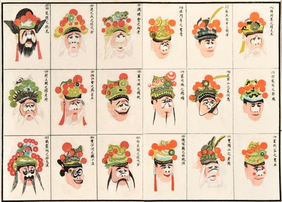 Schminkdesigns für chinesische Opernfiguren von Chinese School