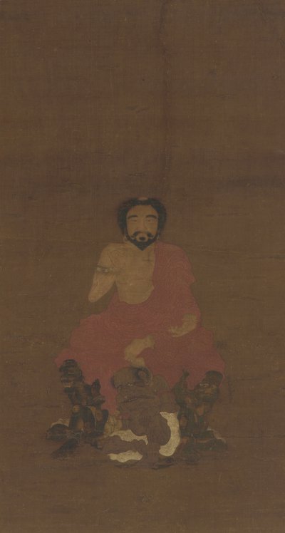 Sakyamuni sitzt auf drei dämonenartigen Kreaturen, möglicherweise Yuan-frühe Ming-Dynastie, 14.-15. Jahrhundert von Chinese School