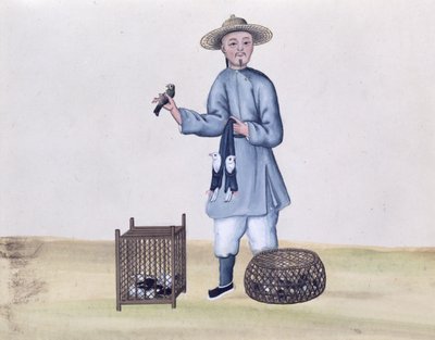 Der Taubenverkäufer, aus einem Buch über die Straßenrufe von Peking, ca. 1785 von Chinese School
