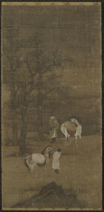 Winterlandschaft mit Pferden und Pflegern, Ming- oder Qing-Dynastie von Chinese School