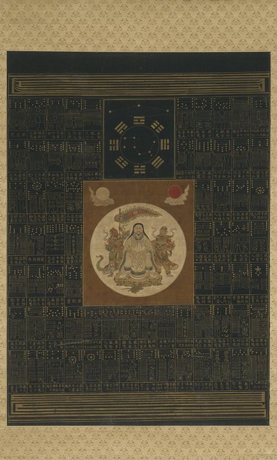 Zhenwu mit den Acht Trigrammen, dem Nordstern und Talismane, Qing-Dynastie von Chinese School