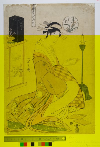 Schönheiten der Gewächshäuser als die sechs Dichter (Seiro bijin rokkasen). ca. 1794-1795 (Holzschnitt auf Papier) von Chobunsai Eishi