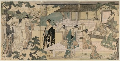 Das Matsukaze-Kapitel der Geschichte von Genji (aus der Serie Die Geschichte von Genji in eleganter moderner Kleidung) von Chobunsai Eishi