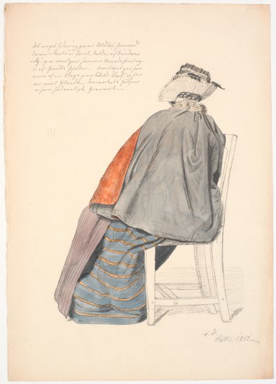 Sitzende Frau von hinten gesehen von Christen Dalsgaard