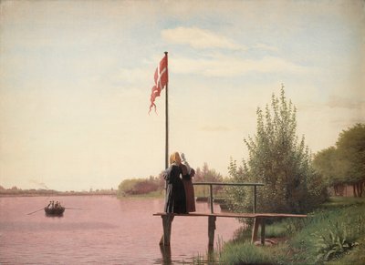 Ein Blick von Dosseringen in der Nähe des Sortedam-Sees in Richtung Vorort Nørrebro außerhalb von Kopenhagen von Christen Købke
