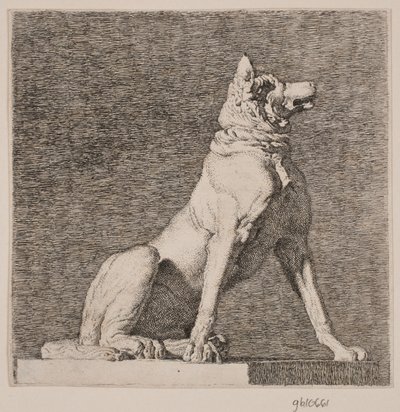 Ein sitzender Hund nach einer Antike in Charlottenborg von Christen Købke