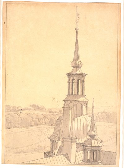 Einer der kleinen Türme auf Schloss Frederiksborg von Christen Købke