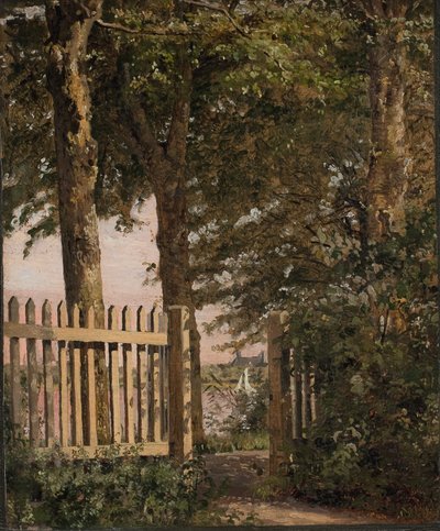 Das Gartentor des Hauses des Künstlers in Blegdammen von Christen Købke