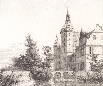 Frederiksborg Slot. Partie bei der Münzbrücke von Christen Købke