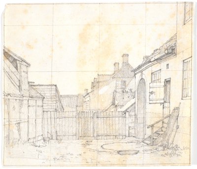 Gårdinteriør aus einer Provinzstadt (Hillerød?) von Christen Købke