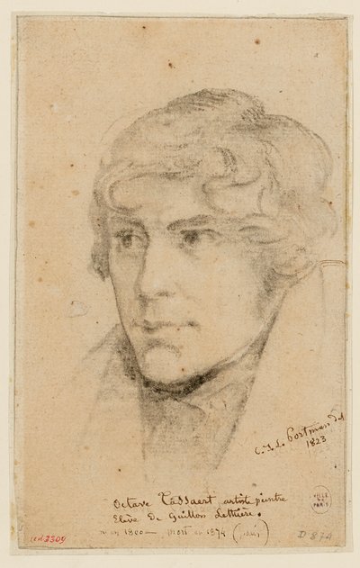 Porträt von Octave Tassaert von Christiaan Julius Lodewijk Portman