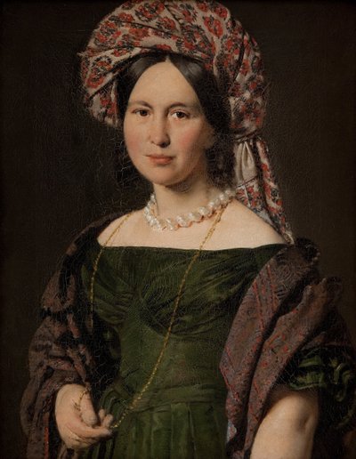 Cathrine Jensen, geborene Lorenzen, die Frau des Künstlers mit Turban von Christian-Albrecht Jensen