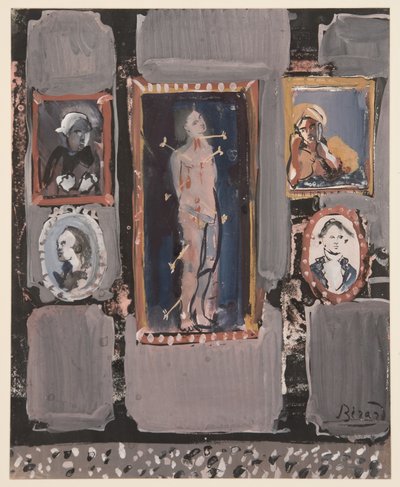 Saint Sebastien auf grauem Hintergrund, ca. 1935-1945 von Christian Bérard