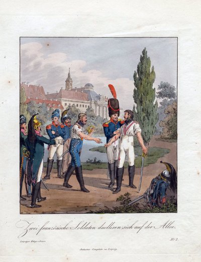 Das Duell zweier französischer Soldaten von Christian Gottfried Geissler