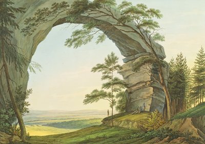 Ansicht des Prebischtors in der Sächsischen Schweiz an der Grenze zu Böhmen von Christian Gottlob Hammer