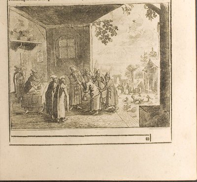 Gerichtseid-Zeremonie Illustration aus Reisen zum Großherzog von Moskau und zum König von Persien von Christian Lorenzen Rothgiesser