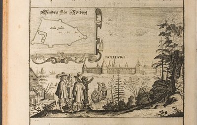 Nöteborg Illustration aus Reisen zum Großherzog von Moskau und zum König von Persien von Adam Ol von Christian Lorenzen Rothgiesser
