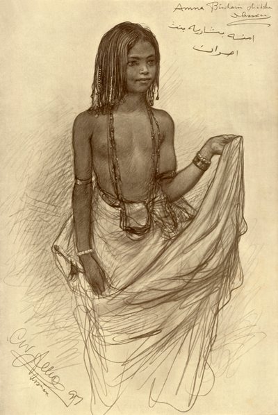 Bishari-Mädchen, Assuan, Ägypten, 1898 von Christian Wilhelm Allers
